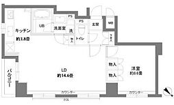 カスタリアお茶の水 2階1LDKの間取り