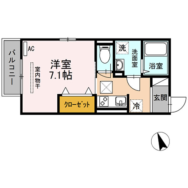 新潟県新潟市西区平島(賃貸アパート1K・1階・26.93㎡)の写真 その2