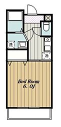 びゅう中の原 1Kの間取図画像