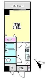 フェリーチェ目黒 2階1Kの間取り