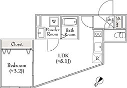 ルミークアン用賀 1LDKの間取図画像