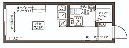 COCOCUBE大井町II ワンルームの間取図画像