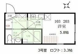 ハーミットクラブハウスK ワンルームの間取図画像