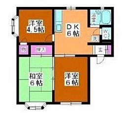 レジデンス萩 3DKの間取図画像