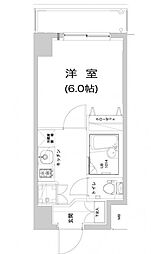 ベローナ武蔵関LUSSO 1Kの間取図画像