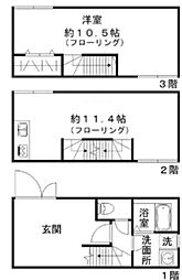 クロススクエア西大井 1階1LDKの間取り