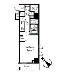 ブライズ東雪谷アジールコート 1Kの間取図画像