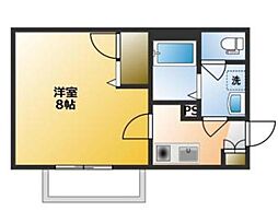 セントラルサザン 3階1Kの間取り