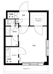 ルーブル学芸大学五番館 5階1Kの間取り