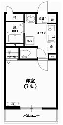 リブリ・幕張グランドリーフ 2階1Kの間取り
