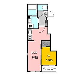 メゾンドわさび 1LDKの間取図画像