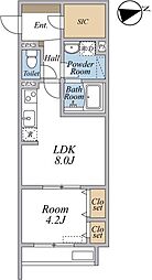 リブリ・志村三丁目 1LDKの間取図画像