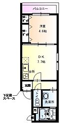 阪急京都本線 淡路駅 徒歩7分の賃貸アパート 3階1LDKの間取り