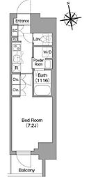 JR総武線 東中野駅 徒歩9分の賃貸マンション 4階1Kの間取り