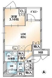 墨田区八広6丁目マンション 1LDKの間取図画像