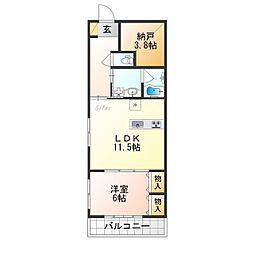 Roa Higashiyama 1階1SLDKの間取り