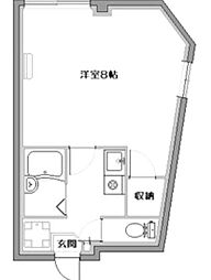 トマトハウス 1Kの間取図画像