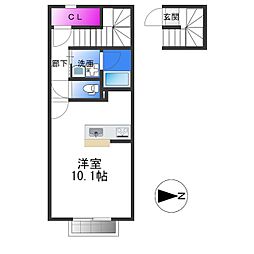 レオネクストヴィヴァンタ ワンルームの間取図画像