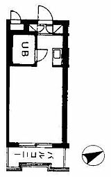 ユースフル目白 4階ワンルームの間取り