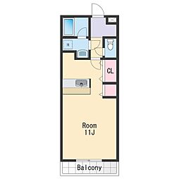 和歌山電鐵貴志川線 日前宮駅 徒歩17分の賃貸アパート 2階ワンルームの間取り