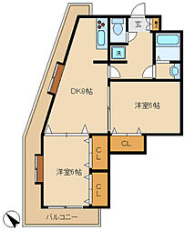 g・カレント 2DKの間取図画像