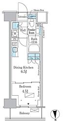 パークアクシス新宿百人町 7階1DKの間取り