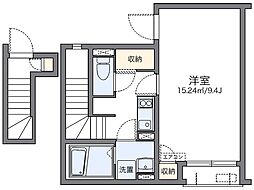 レオネクストドムス 2階1Kの間取り