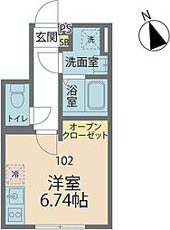 カインドネス金町 ワンルームの間取図画像