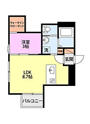 アーバンブランチ南笹口 1LDKの間取図画像
