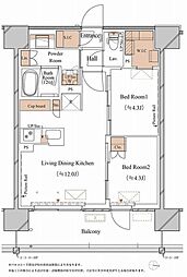 ブランシエスタ木場 2LDKの間取図画像