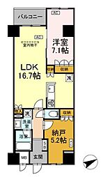 サンジョイアゼロ 6階1SLDKの間取り