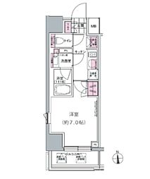 プレジリア東日本橋 1Kの間取図画像