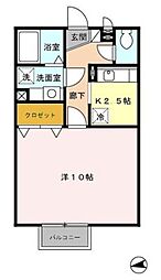 ラ・プラージュ 1Kの間取図画像