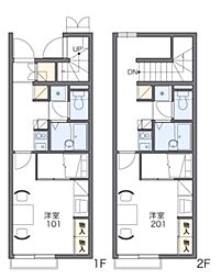 JR横浜線 八王子みなみ野駅 徒歩24分の賃貸アパート 2階1Kの間取り