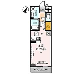 ベルレージュ 3階ワンルームの間取り