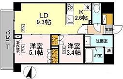 ロイジェント西新井 2LDKの間取図画像
