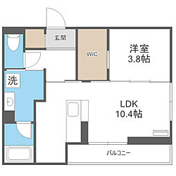 Ｄ−ＲＯＯＭ松香台 2階1LDKの間取り