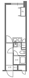 ウィルテラス横浜サウス ワンルームの間取図画像