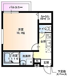 Osaka Metro今里筋線 新森古市駅 徒歩5分の賃貸アパート 2階1Kの間取り