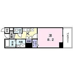 京都地下鉄東西線 二条城前駅 徒歩6分の賃貸マンション 5階1Kの間取り