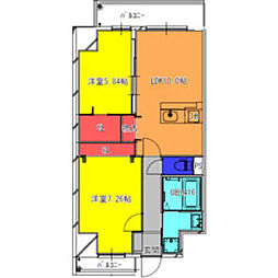 FREEDOM residence堺寺地町 2LDKの間取図画像