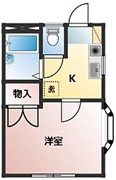 ハイムジュネス 1Kの間取図画像
