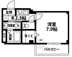 メルベージュ 1Kの間取図画像