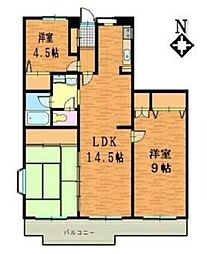 サングリーン11 3階3LDKの間取り