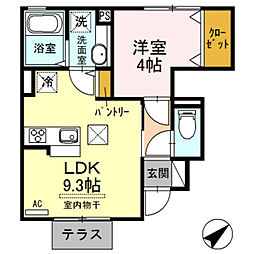 グレイス　コート 1階1LDKの間取り