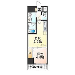 ベラジオ雅び京都円町駅前 7階1DKの間取り