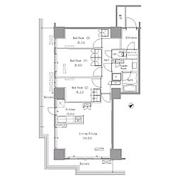 パークアクシス豊洲 17階3LDKの間取り