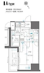 ZOOM川崎EAST 1Kの間取図画像