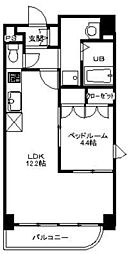 セザン・新町 1LDKの間取図画像