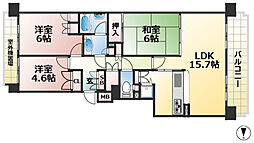 パーク・ハイム神戸熊内町 2階3LDKの間取り